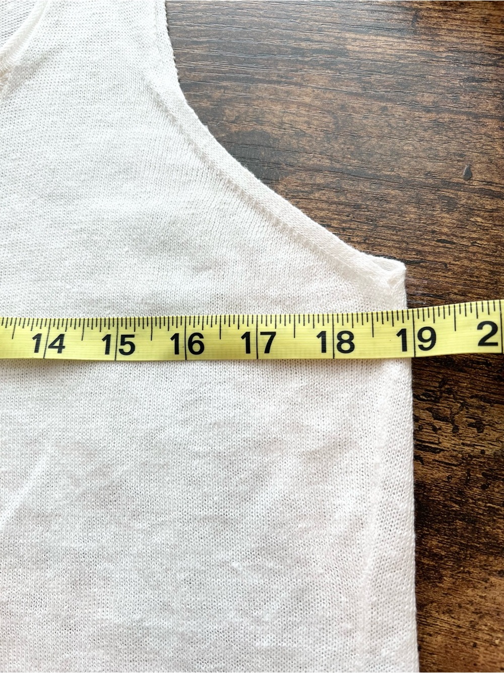 Eileen Fisher 100% Linen White Crochet Inset Swing Tank Top Medium - Picture 7 of 9